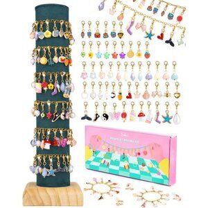 Charm Bracelet Making Kit for Girls Jewelry DIY Clip On Charms Bracelet Set